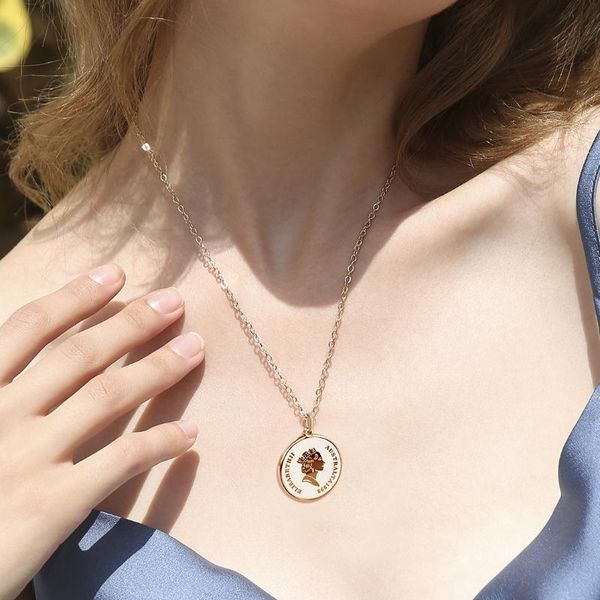 pendant necklaces 2021 style simple sweater chain women five pence carved two-color stainless steel necklace, Silver
pendant necklaces 2021 style simple sweater chain women five pence carved two-color stainless steel necklace, Silver
