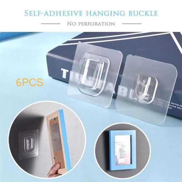 6pcs double-sided self adhesive wall hooks for kitchen bathroom socket holder mounted rack organizer storage tools & rails
6pcs double-sided self adhesive wall hooks for kitchen bathroom socket holder mounted rack organizer storage tools & rails