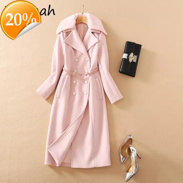 women autumn fashion runway blends coat longarm sharpen two-row solid printed ladies warm 2021 women's wool &, Black
women autumn fashion runway blends coat longarm sharpen two-row solid printed ladies warm 2021 women's wool &, Black