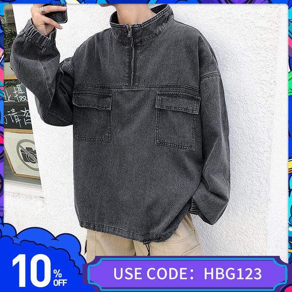 men's jackets pure color simple casual hip-hop street pockets fashionable loose young people 2021 autumn and winter models denim jacket, Black;brown
men's jackets pure color simple casual hip-hop street pockets fashionable loose young people 2021 autumn and winter models denim jacket, Black;brown