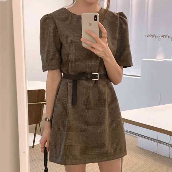 korean chic retro wild round neck slim slimming plaid dress skirt with belt women 210525, Black;gray
korean chic retro wild round neck slim slimming plaid dress skirt with belt women 210525, Black;gray