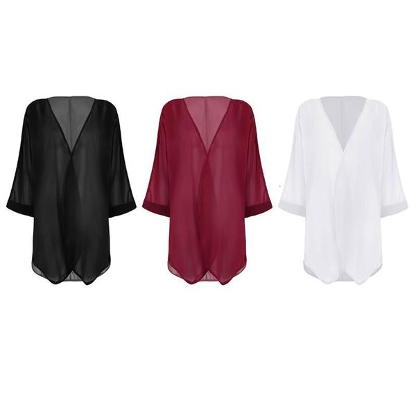 women's & shirts vintage kimono cardigan ladies solid loose chiffon beach wear cover up blouses women summer rnkp, White
women's & shirts vintage kimono cardigan ladies solid loose chiffon beach wear cover up blouses women summer rnkp, White