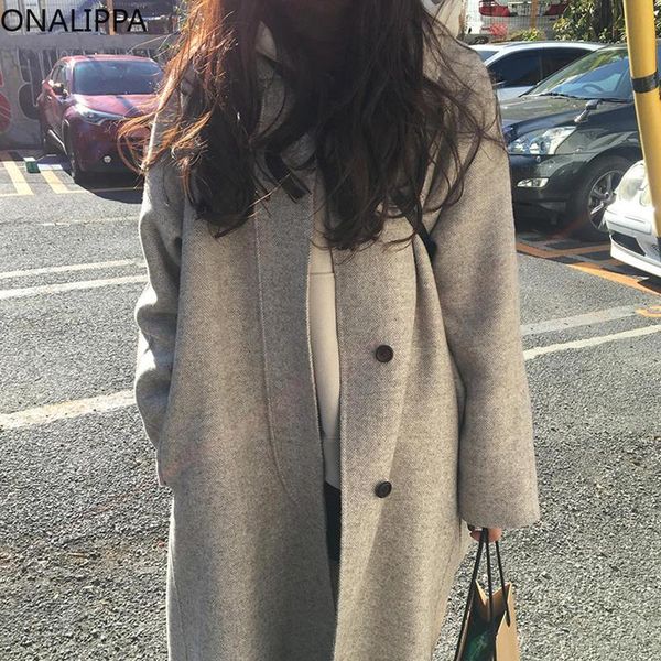 women's wool & blends onalippa women woollen overcoat korean chic autumn winter retro lapel single breasted loose comfortable mid-lengt, Black
women's wool & blends onalippa women woollen overcoat korean chic autumn winter retro lapel single breasted loose comfortable mid-lengt, Black