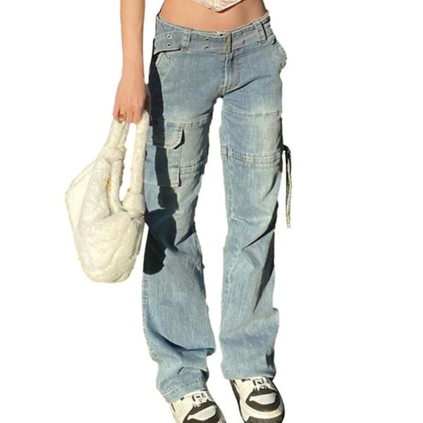women's jeans retro denim pants blue wide-leg ruched drawstring cargo suit low-waist with sashes summer fashion trend clothing
women's jeans retro denim pants blue wide-leg ruched drawstring cargo suit low-waist with sashes summer fashion trend clothing