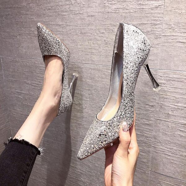 dress shoes ladies summer wedding women 2021 bling shallow heels elegant fashion point toe high heel, Black
dress shoes ladies summer wedding women 2021 bling shallow heels elegant fashion point toe high heel, Black