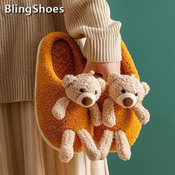 winter women slippers cartoon bear plush warm soft thick soled shoes men couples home indoor bedroom slip on ladies fur slides, Black
winter women slippers cartoon bear plush warm soft thick soled shoes men couples home indoor bedroom slip on ladies fur slides, Black