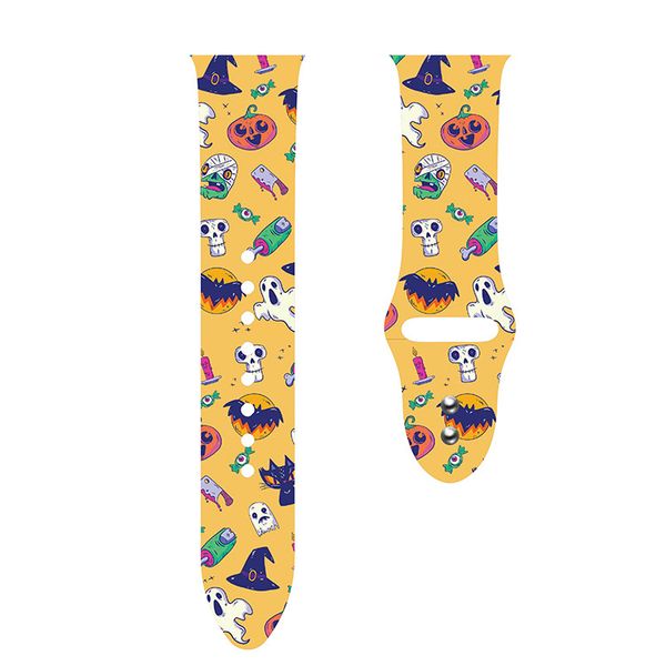 halloween new strap for apple watch band 44mm 42mm 38/40mm silicone halloween printed band iwatch series 6 se 5 4 3 2 wristbelt halloween new strap for apple watch band 44mm 42mm 38/40mm silicone halloween printed band iwatch series 6 se 5 4 3 2 wristbelt