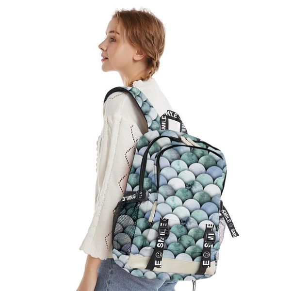 backpack 3d scale girls schoolbag teenager women oxford waterproof squama men laptop