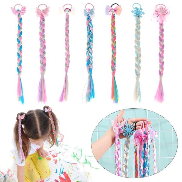colorful wig hair ropes cute girls princess twist braid elastic bands ponytail headwear fashion kids accessories, Slivery;white
colorful wig hair ropes cute girls princess twist braid elastic bands ponytail headwear fashion kids accessories, Slivery;white