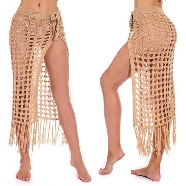 women's swimwear women sheer hollow out beach maxi knit skirt split tassels beachwear summer crochet cover up skirts swim, White;black
women's swimwear women sheer hollow out beach maxi knit skirt split tassels beachwear summer crochet cover up skirts swim, White;black