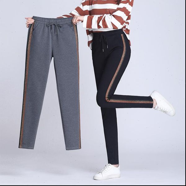 womens capris spring summer ladies side striped black harem pants breathable casual elastic waist pencil women simple suit trouser, Black;white
womens capris spring summer ladies side striped black harem pants breathable casual elastic waist pencil women simple suit trouser, Black;white
