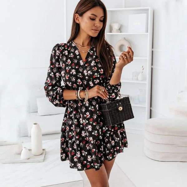casual dresses 2021 autumn floral print mini dress women fashion v-neck long sleeve black a-line woman elegant party, Black;gray
casual dresses 2021 autumn floral print mini dress women fashion v-neck long sleeve black a-line woman elegant party, Black;gray