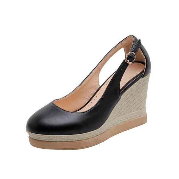 dress shoes women platform high heel pure color round toe woman wedge belt buckle lady wedidng party pumps size 33-44 20-58, Black
dress shoes women platform high heel pure color round toe woman wedge belt buckle lady wedidng party pumps size 33-44 20-58, Black