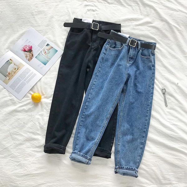 women's jeans shzq high waist vintage women solid straight pants loose casual street denim trousers pantalon female plus size with, Blue
women's jeans shzq high waist vintage women solid straight pants loose casual street denim trousers pantalon female plus size with, Blue
