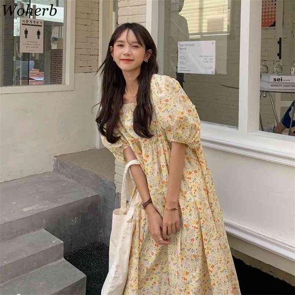 floral printed women long dress short puff sleeve square collar loose dresses korean elegant vintage female vestido 210519, Black;gray
floral printed women long dress short puff sleeve square collar loose dresses korean elegant vintage female vestido 210519, Black;gray