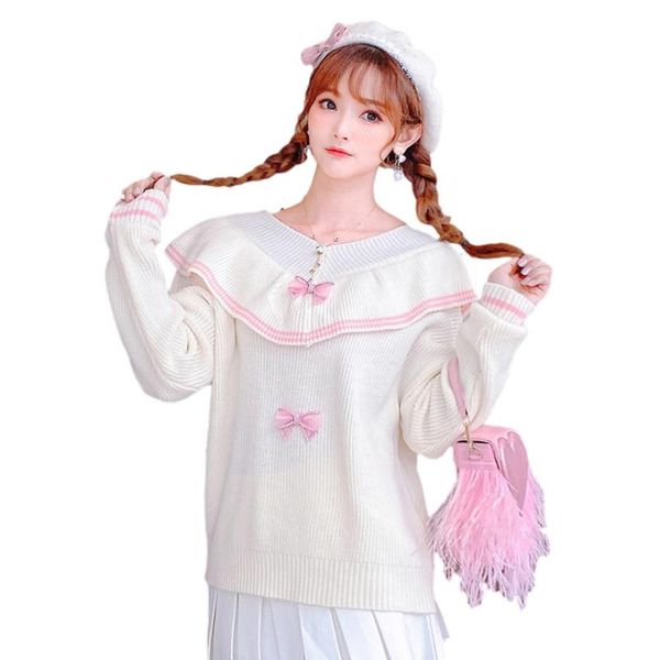 sweet lolita women knitted sweater vintage ruffle elegant ribbed jumper female korean fashion pullover kawaii long sleeve women's sweat, White;black
sweet lolita women knitted sweater vintage ruffle elegant ribbed jumper female korean fashion pullover kawaii long sleeve women's sweat, White;black