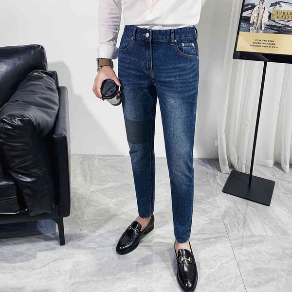 men's jeans dark blue all over the korean game elastic fit brem pants thin men clothes knee shredded color streetwear casual denim osou
men's jeans dark blue all over the korean game elastic fit brem pants thin men clothes knee shredded color streetwear casual denim osou
