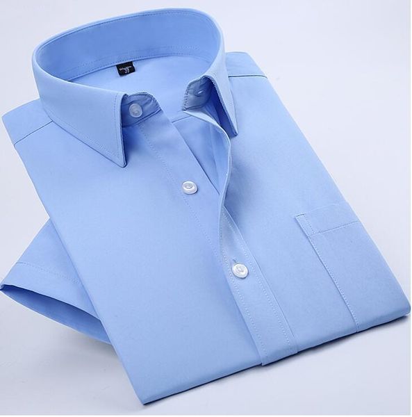 men's standard-fit solid basic dress shirt patch chest pocket classic collar short sleeve non-iron casual shirts, White;black
men's standard-fit solid basic dress shirt patch chest pocket classic collar short sleeve non-iron casual shirts, White;black