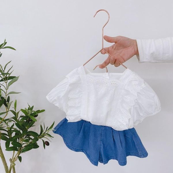 summer korean style kids clothes baby girls cotton lace blouses puff sleeve ruffles toddlers children white shirts, White;black
summer korean style kids clothes baby girls cotton lace blouses puff sleeve ruffles toddlers children white shirts, White;black