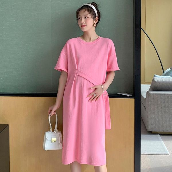 1772# summer casual pink cotton maternity dress fashion ties waist slim loose straight clothes for pregnant women pregnancy dresses, White
1772# summer casual pink cotton maternity dress fashion ties waist slim loose straight clothes for pregnant women pregnancy dresses, White