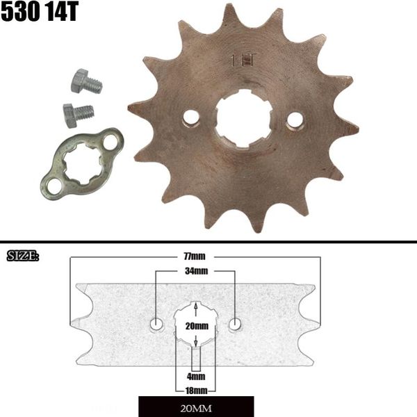 parts front engine sprocket 530 14t 20mm for chain with locker motorcycle dirt bike pitbike atv quad
parts front engine sprocket 530 14t 20mm for chain with locker motorcycle dirt bike pitbike atv quad