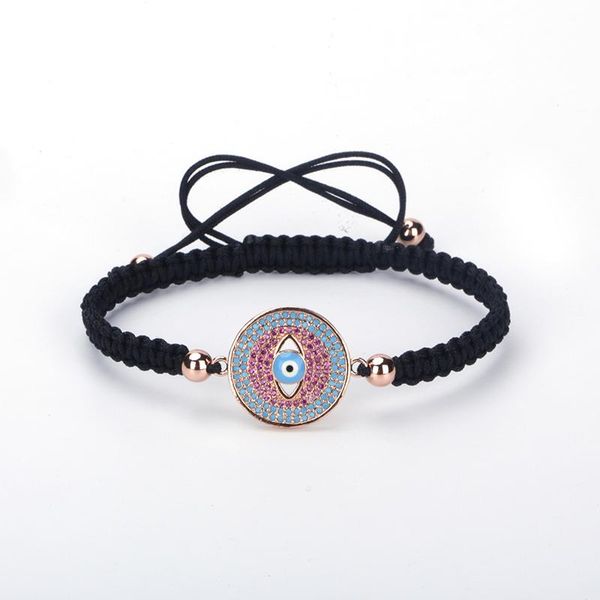 arrival pave cz charms bracelets round turkish evil eye adjusted hand-woven bracelet for women's jewelry link, chain, Black
arrival pave cz charms bracelets round turkish evil eye adjusted hand-woven bracelet for women's jewelry link, chain, Black
