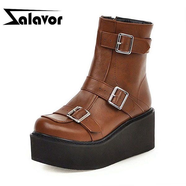 boots zalavor plus size 33-46 ankle women gothic metal buckle casual chunky heels shoes winter warm zipper platform, Black
boots zalavor plus size 33-46 ankle women gothic metal buckle casual chunky heels shoes winter warm zipper platform, Black