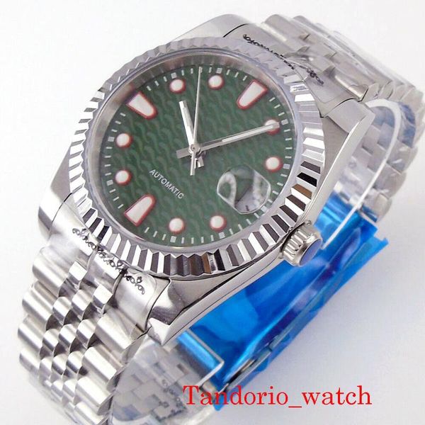 wristwatches 39mm green automatic watch cyclops sapphire crystal fluted bezel miyota8215 mingzhu2813 movement auto date jubilee bracelet, Slivery;brown
wristwatches 39mm green automatic watch cyclops sapphire crystal fluted bezel miyota8215 mingzhu2813 movement auto date jubilee bracelet, Slivery;brown