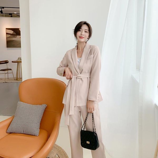 women's two piece pants elegant style women belted 2 set jacket blazer + high waist pant suits female tracksuits 229, White
women's two piece pants elegant style women belted 2 set jacket blazer + high waist pant suits female tracksuits 229, White