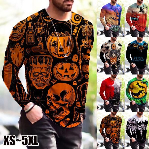 men's t-shirts halloween men 's printing simple long sleeve t-shirt, White;black
men's t-shirts halloween men 's printing simple long sleeve t-shirt, White;black