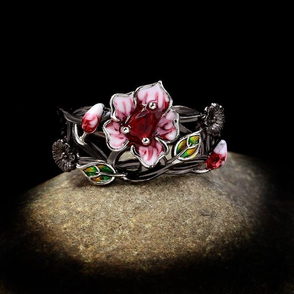cluster rings charlinliol stunning cz enamel for women elegant peach blossom flower engagement wedding ring retro black gold jewelry, Golden;silver
cluster rings charlinliol stunning cz enamel for women elegant peach blossom flower engagement wedding ring retro black gold jewelry, Golden;silver