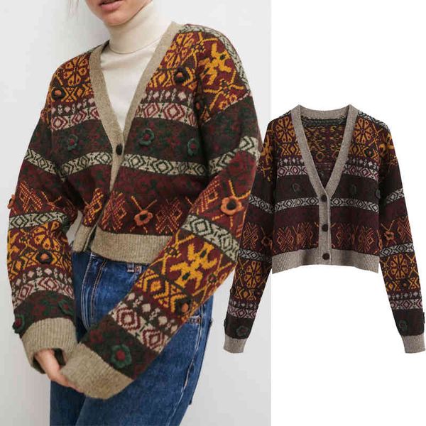 women's two piece pants za autumn winter women vintage jacquard print knitting coat v-neck knitted sweater single-breasted cardiga, White
women's two piece pants za autumn winter women vintage jacquard print knitting coat v-neck knitted sweater single-breasted cardiga, White