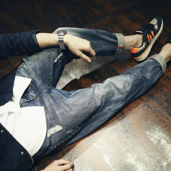 men's jeans summer thin ripped loose fashion brand ins retro pants plus size overweight man skinny trousers tide, Blue
men's jeans summer thin ripped loose fashion brand ins retro pants plus size overweight man skinny trousers tide, Blue