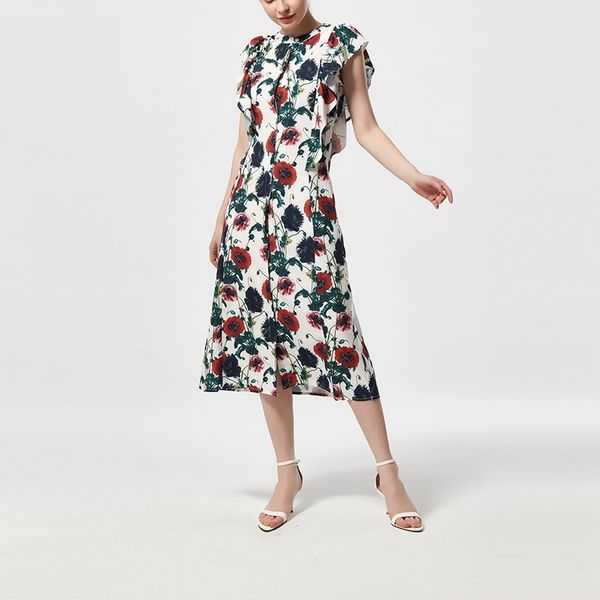 women ruffles floral dress sleeveless o neck a-line printed elegant midi party office lady vacation beach xz2346 210603, Black;gray
women ruffles floral dress sleeveless o neck a-line printed elegant midi party office lady vacation beach xz2346 210603, Black;gray