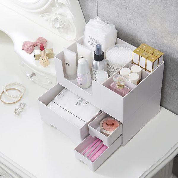 double-layer plastic cosmetic storage box deskdrawer jewelry makeup lipstick organizer bathroom boxes & bins
double-layer plastic cosmetic storage box deskdrawer jewelry makeup lipstick organizer bathroom boxes & bins
