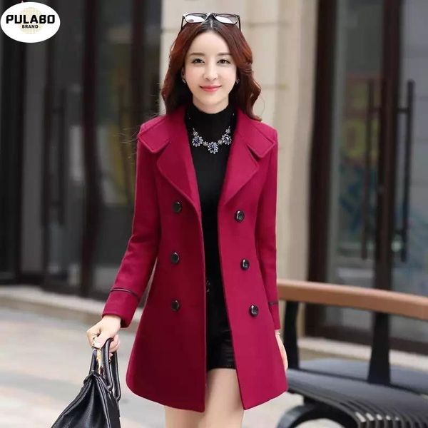 women's wool & blends fashion winter jacket double breasted short coat solid color korean slim female woolen plus size, Black
women's wool & blends fashion winter jacket double breasted short coat solid color korean slim female woolen plus size, Black