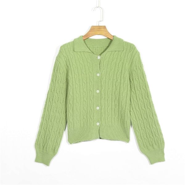 autumn and winter women's sweater casual lapel long sleeve cardigan 210430, White
autumn and winter women's sweater casual lapel long sleeve cardigan 210430, White