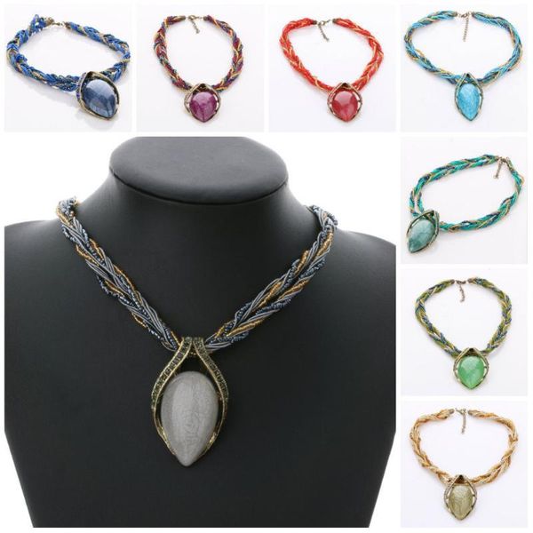 pendant necklaces vintage ethnic crystal jewelry women oval gem class bead opal necklace collar statement1, Silver 
pendant necklaces vintage ethnic crystal jewelry women oval gem class bead opal necklace collar statement1, Silver