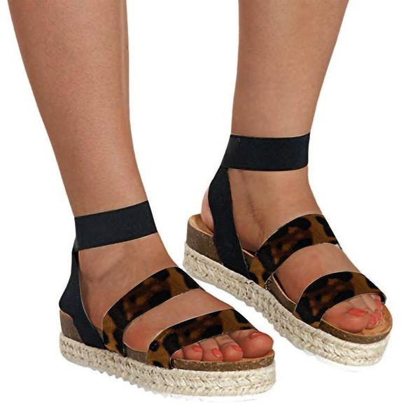 leopard wedges platform sandals slip-on summer straw rope slope heel roman open toe women's female shoes sandalias, Black
leopard wedges platform sandals slip-on summer straw rope slope heel roman open toe women's female shoes sandalias, Black