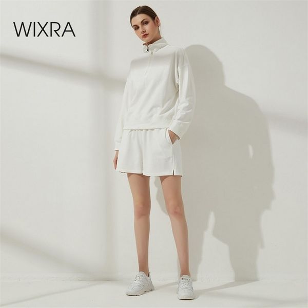 wixra womens zipper cotton sweatshirts sets summer pullover+ elastic waist shorts casual thick suits street wear 210721, White
wixra womens zipper cotton sweatshirts sets summer pullover+ elastic waist shorts casual thick suits street wear 210721, White