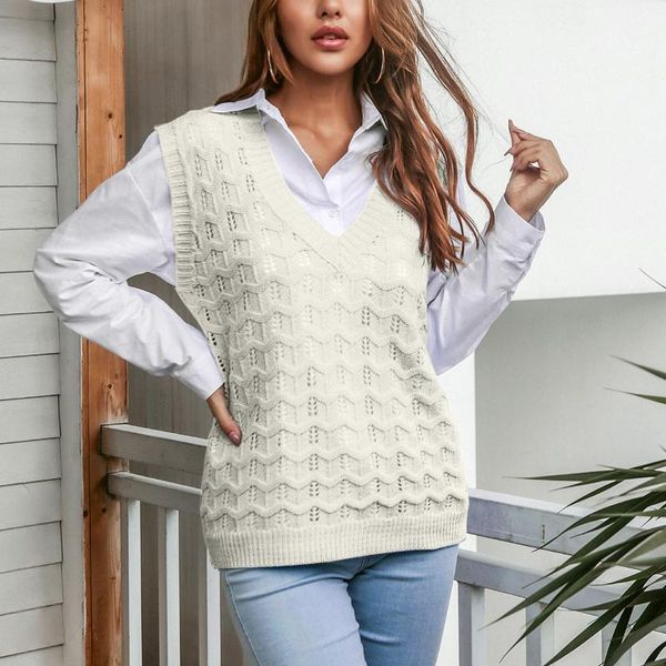women's sweaters fashion knitted for women 2021 autumn winter clothes casual plaid sweater vest pullovers white blue pink gray, White;black
women's sweaters fashion knitted for women 2021 autumn winter clothes casual plaid sweater vest pullovers white blue pink gray, White;black