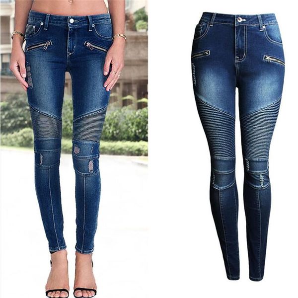 women's jeans womens ripped high waist long pants slim denim fashion stitching pencil 562, Blue
women's jeans womens ripped high waist long pants slim denim fashion stitching pencil 562, Blue
