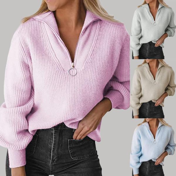 women's sweaters women autumn sweater solid oversized winter loose knitted pullover v neck long sleeve with half zip fashion clothing, White;black
women's sweaters women autumn sweater solid oversized winter loose knitted pullover v neck long sleeve with half zip fashion clothing, White;black