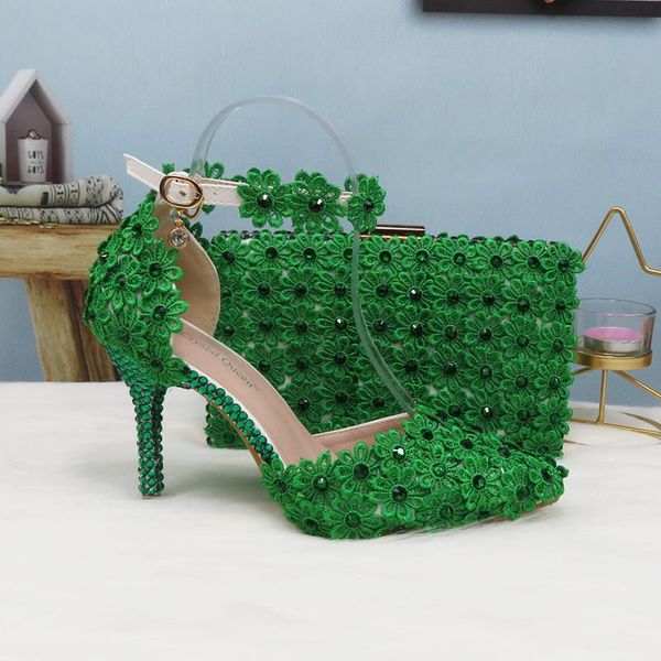 green lace flower wedding shoe and bag set pearl heels pointed toe ankle strap ladies party with matching lace-up sandals, Black
green lace flower wedding shoe and bag set pearl heels pointed toe ankle strap ladies party with matching lace-up sandals, Black