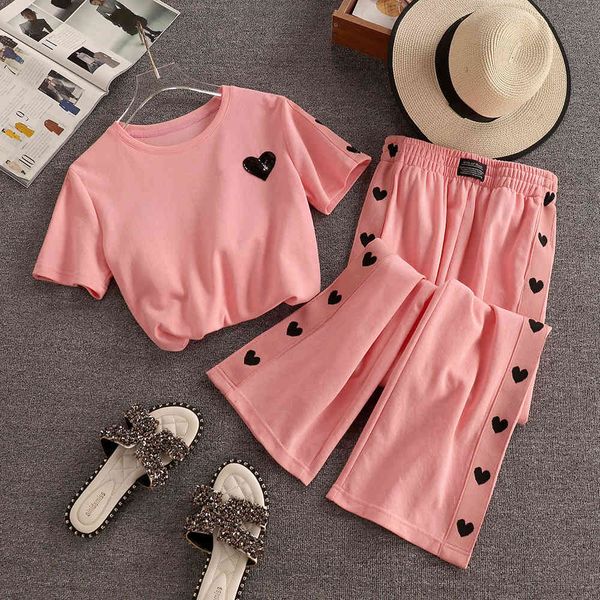 women's two piece pants fashion summer new love sequins short sleeve t-shirt + long pants casual running 2 suit sports female 39vi, White
women's two piece pants fashion summer new love sequins short sleeve t-shirt + long pants casual running 2 suit sports female 39vi, White