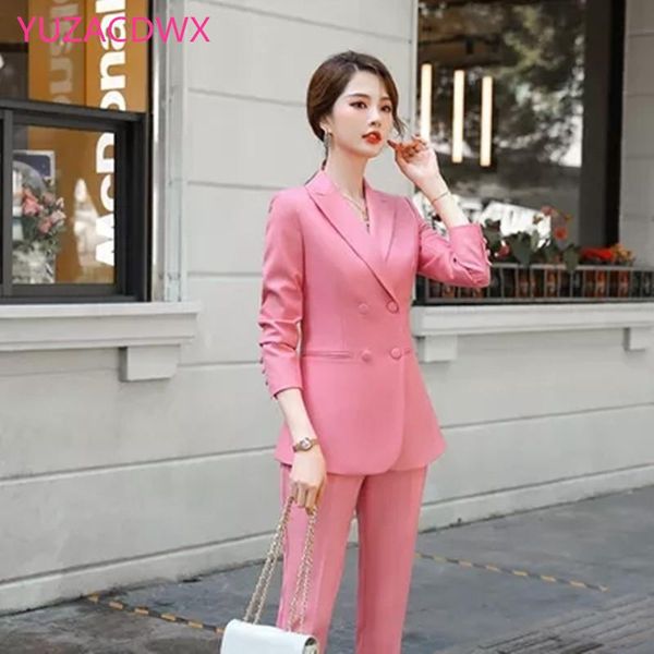 women's two piece pants office ladies pink blue formal pant suit women long sleeve single breasted work wear jacket and trouser 2 set b, White
women's two piece pants office ladies pink blue formal pant suit women long sleeve single breasted work wear jacket and trouser 2 set b, White