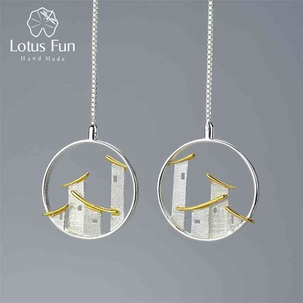 lotus fun real 925 sterling silver fine jewelry original chinese architectural style jiangnan town dangle earrings for women 210706, Golden
lotus fun real 925 sterling silver fine jewelry original chinese architectural style jiangnan town dangle earrings for women 210706, Golden