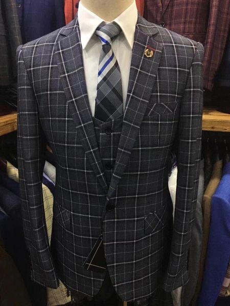 men's suits & blazers navy blue grey checkered 3 pieces wedding suit men plaid pants with vest damier blazer prom slim fit tuxedo forma, White;black
men's suits & blazers navy blue grey checkered 3 pieces wedding suit men plaid pants with vest damier blazer prom slim fit tuxedo forma, White;black