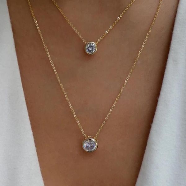 pendant necklaces ihues double necklace round shiny full zircon long for girls exquisite accessories women, Silver
pendant necklaces ihues double necklace round shiny full zircon long for girls exquisite accessories women, Silver