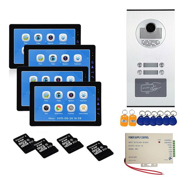 'multi apartments families record functioncolor video device door intercom system with 4 monitor building doorphone waterproof phones
'multi apartments families record functioncolor video device door intercom system with 4 monitor building doorphone waterproof phones